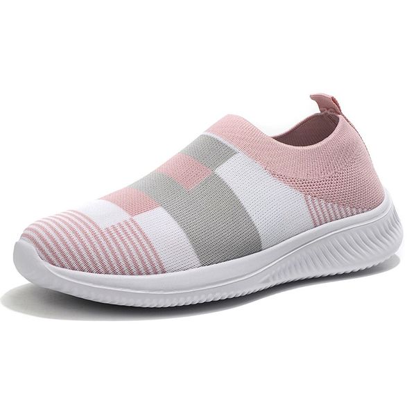 

fashion sneakers women mesh shoes breathable casual woman shoes slip-on soft ladies footwear plus size 42 a2565 #xr1u, Black