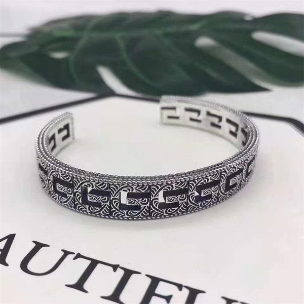 

pattern opencut bracelet men's and women's jewelry fashion carving, Black