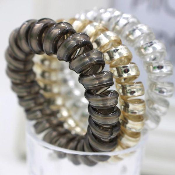 

5cm women lady girl elastic rubber telephone wire style hair ties & plastic rope hairband accessories q bbyqgz