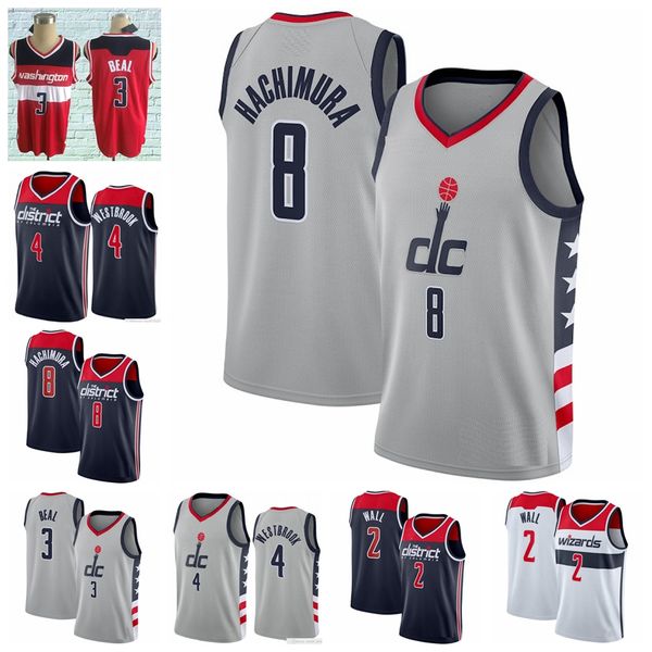 

2020/21 new men 8 rui hachimura bradley 3 beal john 2 wall russell 4 westbrook jersey washington wizards high basketball jersey 01, Black;red