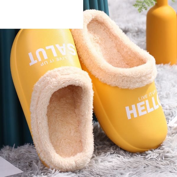 

kid famaily warm fur plush winter house slipper shoes soft platform comfortable women men home slippers children y1202, Black