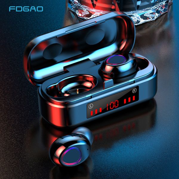 

tws bluetooth v5.0 earphones gaming headsets sports waterproof wireless headphones with microphone charging box for ios android