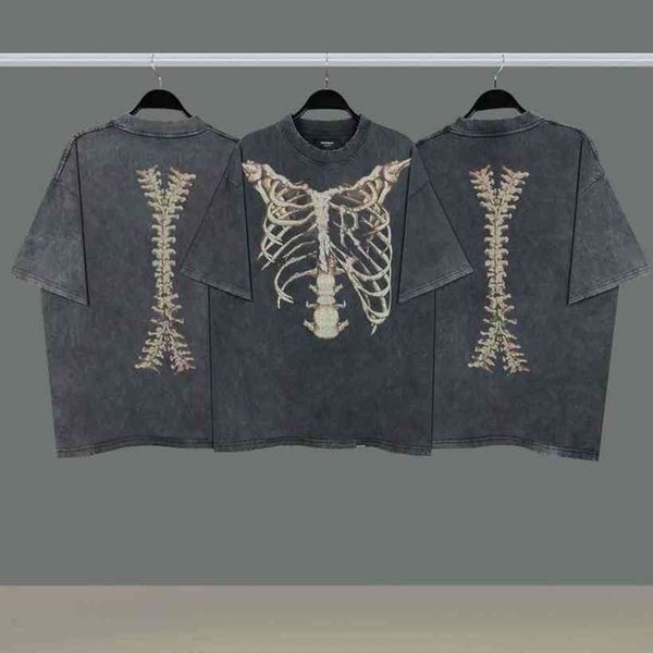 

representatives skelet print vegetables vintage t-shirts of quality cotton oversized high street t-shirt streetwear, White;black