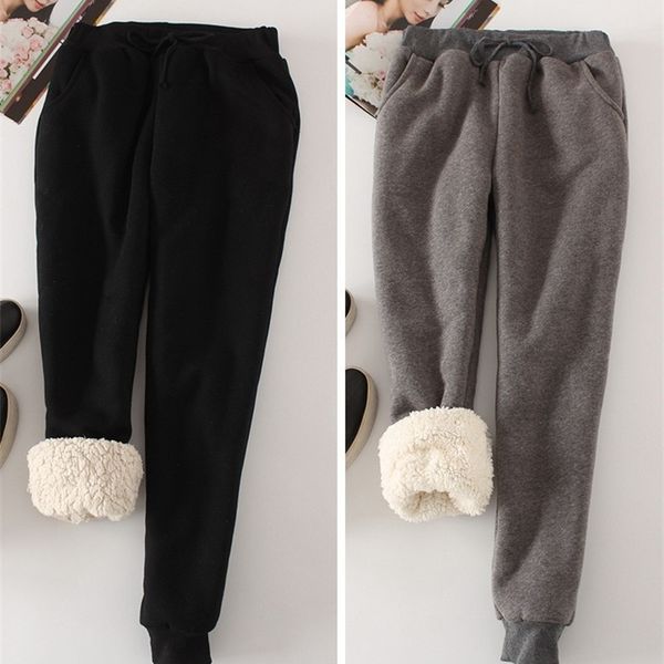 

wenyujh autumn women gym sweatpants workout fleece trousers solid thick warm winter female sport pants running pantalones mujer y200114, Black;white