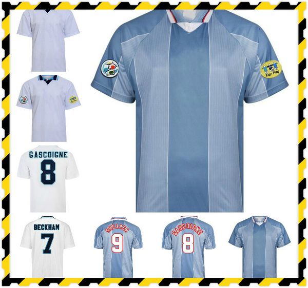 

retro 1995-97 soccer jerseys beckham shearer gascoigne scholes owen fowler mcmanaman redknapp vintage shirt classic kit, Black;yellow