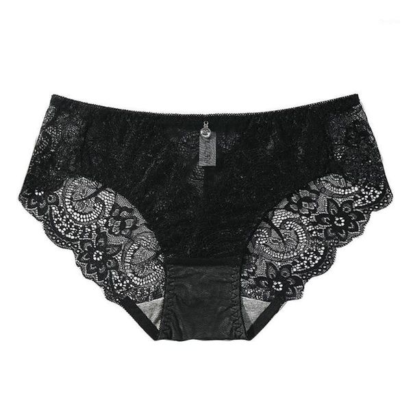 

1pc mid-rise knickers hollow briefs ultra thin lingerie women's soft lace panties underwear underpants f7i41, Black;pink