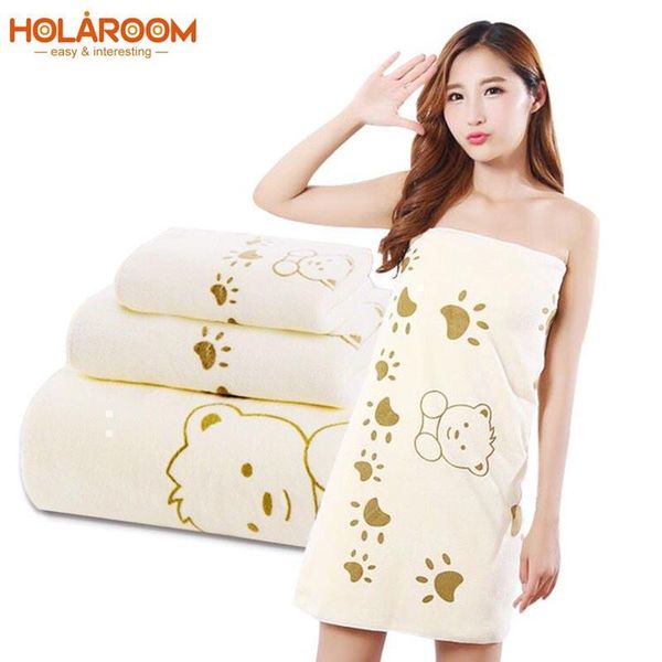 

towel 3pcs set bath microfiber bathrobe hand girl women summer children cartoon toalla microfibra