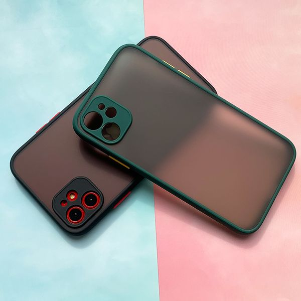 

protection cover contrast matte skin gradient color frame shockproof clear transparent case for iphone 12 mini 11 pro max x xr xs 7 8 plus