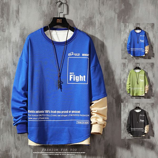 

2021 color block harajuku sweatshirt new arrival streetwear usa size hip hop hooded hoodies mens korean fashions clothing rrl5, Black