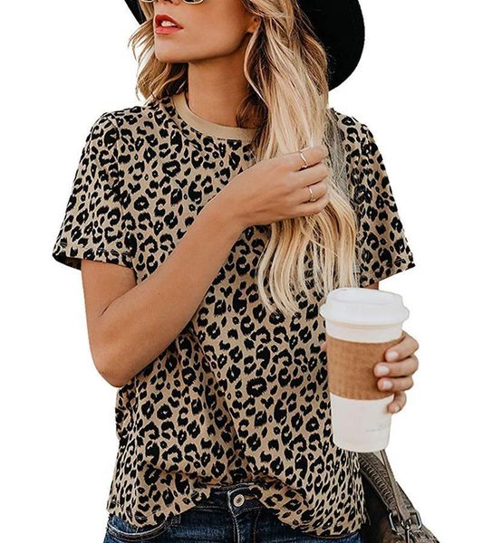 

leopard print for women short sleeve summer cheetah tee shirt cute woman t-shirts female fashion clothes 2020 streetwear, White