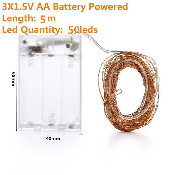 

led light струны 2м 5м 10м 100led медного провода 3xaa батарейках рождество свадьба украшение шнура сид fairy jllirq