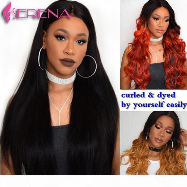 

mink brazilian straight hair lace frontal closure with bundles 8a brazilian virgin straight human hair frontal with bundles, Black;brown