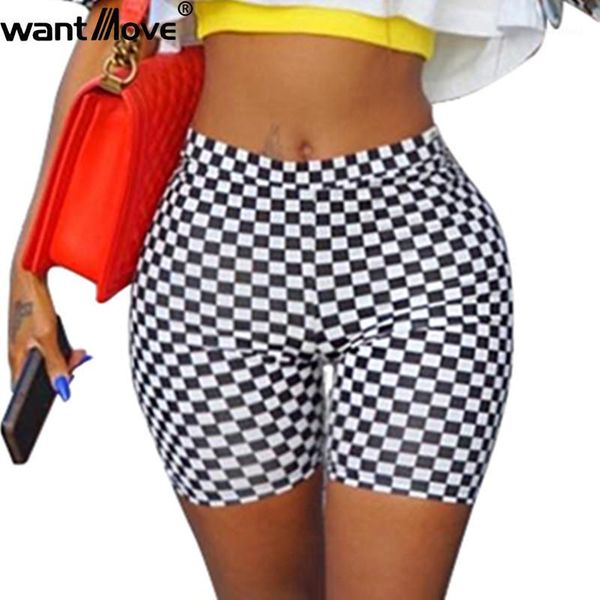 

women's shorts wantmove women black&white patchwork high elastic waist casual 2021 summer wear short xd711, White;black