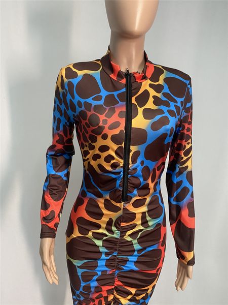 

2021 new skinny color print pleated mini dress midi nightclub partydress pcyh, Black;gray