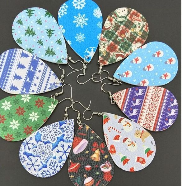 

pink design unique floral print leather new teardrop earrings for women6uys