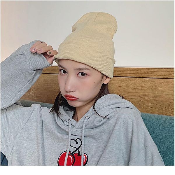 

new knitted hats for women skullcap men beanie hat winter retro brimless baggy melon cap cuff docker fisherman bean qylxhc, Black;white