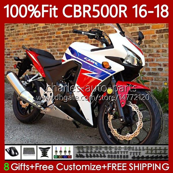 Spritzguss-Verkleidungen für Honda CBR500 CBR 500 R RR CC 500R 500CC rot blau CBR500R 16 17 18 Karosserie 111No.55 CBR500RR 2016 2017 2018 CBR500CC 16–18 OEM-Karosserie