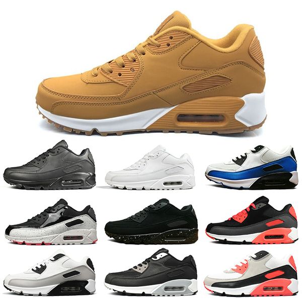 

shoes 90 running mens trainers classic 90s triple black white surface breathable men women outdoor sport sneaker size 36-45, White;red