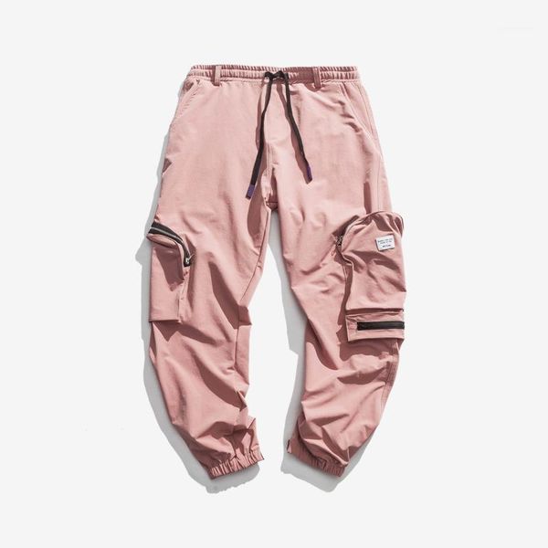 

2019 spring and summer new chinese style men comfortable super fire harajuku pocket loose casual overalls1, Black