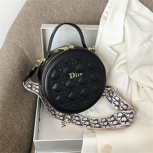 

outlet sale 80% off lingge embroidered thread single women's 2022 new round cake bag wide shoulder belt portable messenger fashion fact