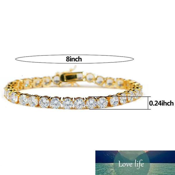 

6mm tennis men cut iced bracelet out round zirconia triple lock hiphop jewelry 1 row cubic luxury cz bracelets, Golden;silver