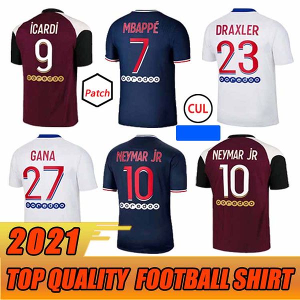 

20 21 thai soccer jersey mbappe verratti 2020 2021 marquinhos kimpembe di maria kean football jersey soccer men shirt and kids sets, Black;yellow