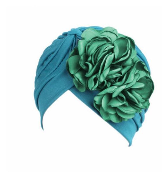 

new vintage double flower beanie turban style hat women headbands turbante hair accessories new vintage bbyztm, Silver