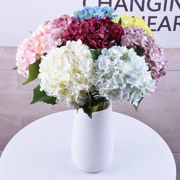 

decorative flowers & wreaths 3 pcs high simulation 11 fork silk floral hydrangea artificial decoration for home wedding fake flower branch1