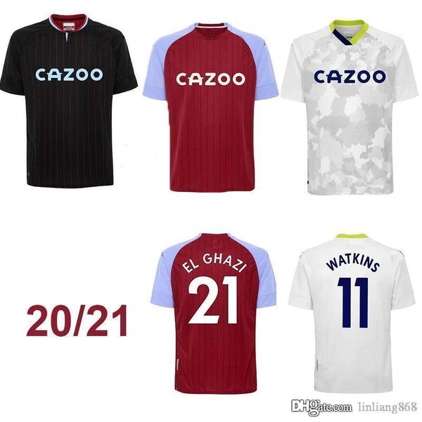 

20 21 aston villa men soccer jerseys wesley grealish kodja 2020 2021 el ghazi chester mcginn jugador football shirts, Black