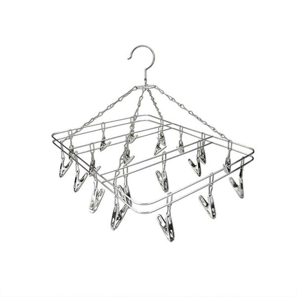

hooks & rails bf040 rvs droogrek huishoudelijke wasknijper sterke multi clip ondergoed sokken rack winddicht kleerhanger 20*35 cm