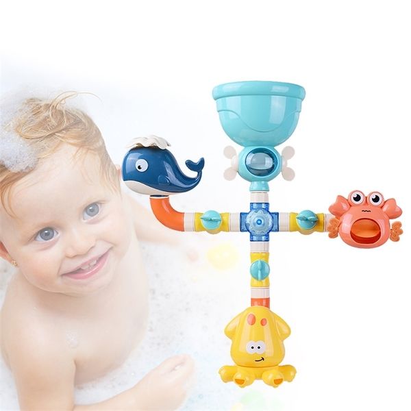 

pipeline water spray game children's bath toys for kids babies crab ocs shower swim duck bathing shark baby toy 201216