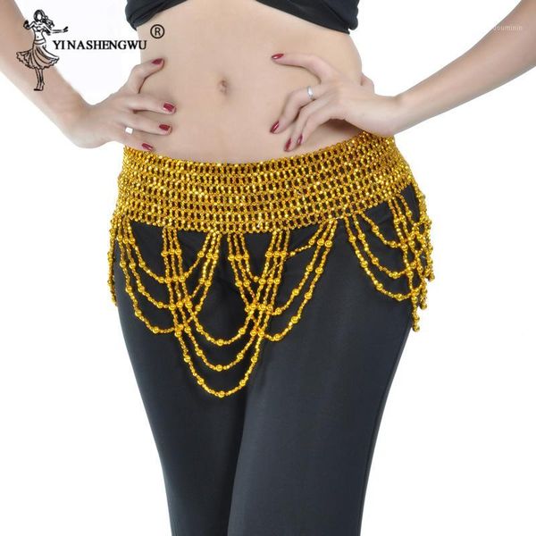 

women belly dance belt belly dance costume hip accessories waist chain dancing scarf waist beaded bead chain wear1, Black;red