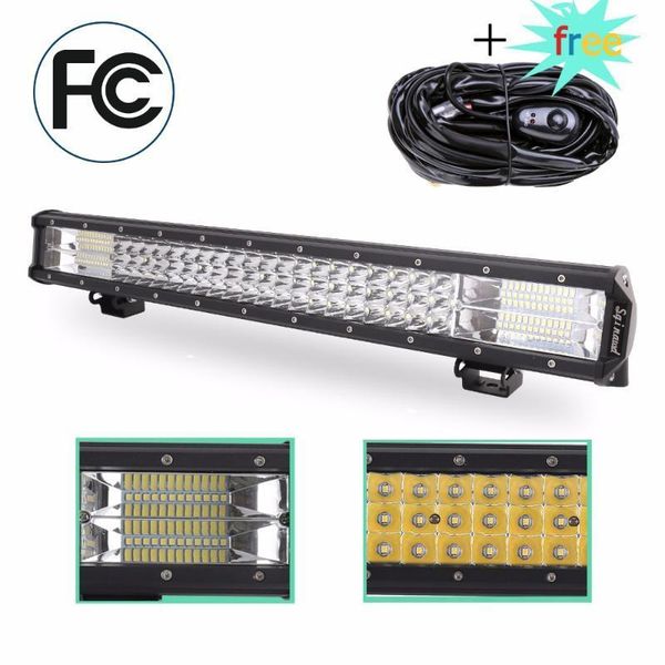 

other lighting system 7d led work light bar triple row 23inch 324w car truck head roof bumper fog lamp