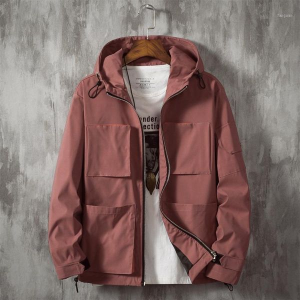

2021 new jackets men fashion hip hop windbreaker coats casual jacket men cargo bomber mens jackets coats outwear streetwear1, Black;brown