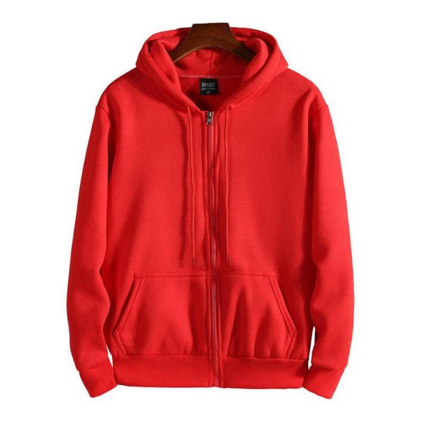 

autumn and winter new zipper men women sweatshirt loose casual wear plus velvet thick solid color couple hoodie pullover kg-861, Black