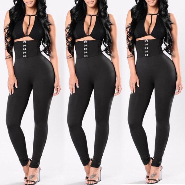 

fashion women solid fitness leggings ankle length stretch high waist leggings, Black;white