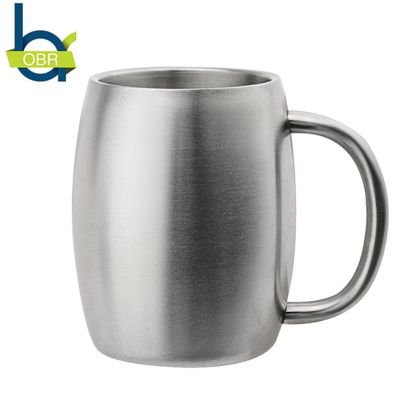 OBR 14z 400ml Edelstahl Kaffeetasse Bier Tasse Doppel Wand Thermo Becher Wein Tumbler Reise Becher für Tee Coffee Cup Moskau Mule Y200106