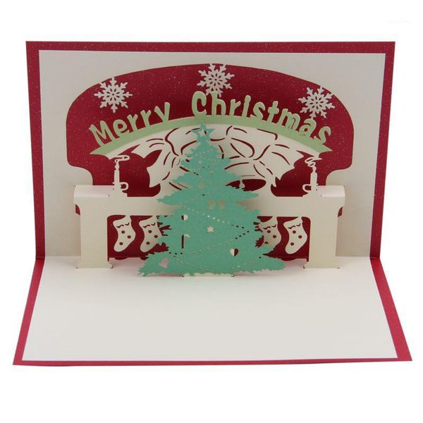 

greeting cards 3d -up christmas tree holiday gifts for xmas/ year tree1