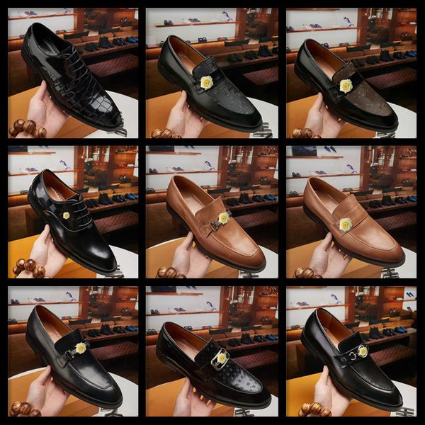 

shoes men genuine leather luxury designer men work safety shoes casual scarpe uomo flat oxford loafers dress shoes, Black