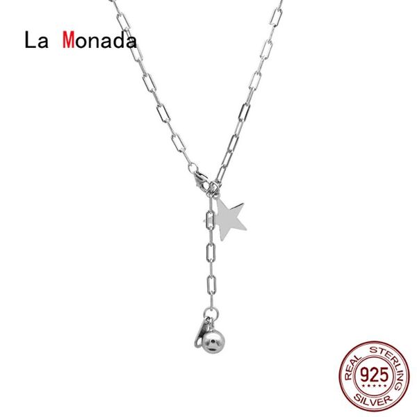 

chains la monada choker women's necklace 925 silver woman on neck ball star pendant fine jewelry for women girls