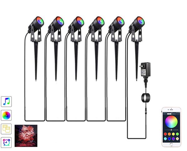 

светодиодное ландшафтное освещение, 12 вт rgb изменение цвета bluetooth управление приложением 24v ландшафтный свет с трансформатором, ip66