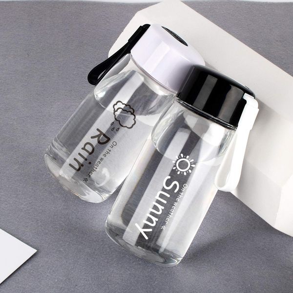 

380 мл креативная простая пластиковая бутылка с водой с веревочной петлей пластиковая чашка портативный герметичный герметичный герметичный