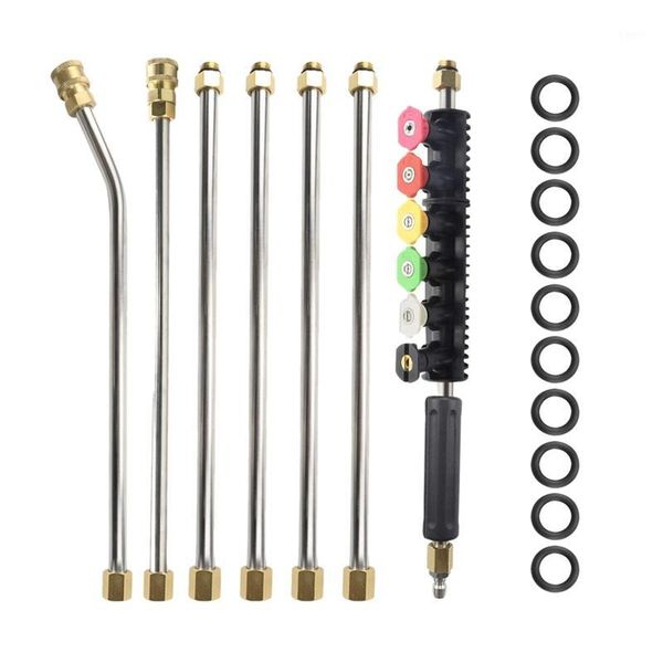 

pressure washer extension wand set,power washer lance with 6 spray nozzle tips design,30 degrees curved rod,1/4 inch quick conne1