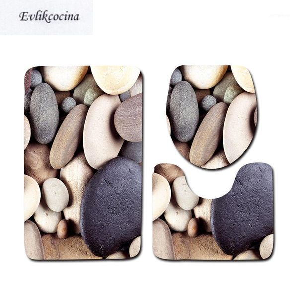 

bath mats 3 pcs cobblestone ocean anti slip bathroom mat set tapete banheiro washable toilet rugs alfombra bano1