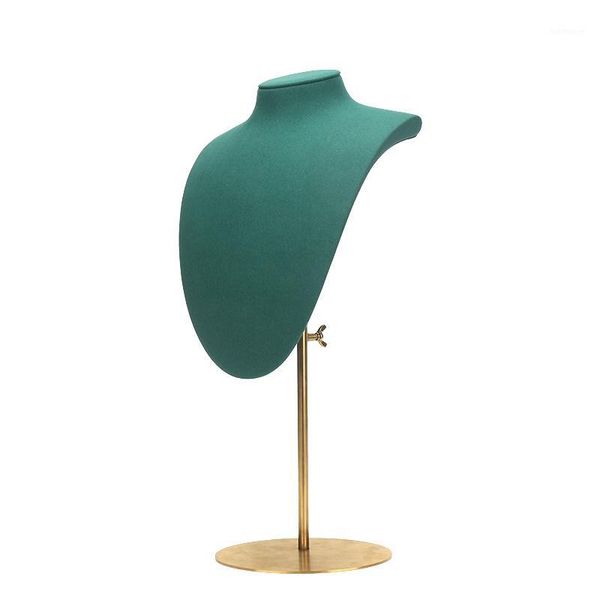 

fashion green female mannequin portrait microfiber for jewelry organizer pendent long chain necklace display stand showcase rack1, Pink;blue