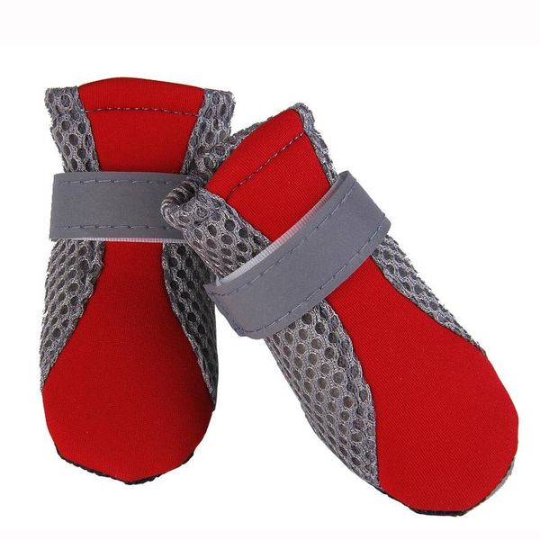 

4pcs/set quality breathable net pet dog shoes for small cats dogs puppy dog socks booties non-slip wearable soft rub bbyirp
