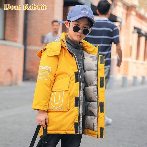 

boy winter jacket -30 degree children clothing warm down cotton jacket hooded coat thicken outerwear kids parka clothes overcoat y200901, Blue;gray