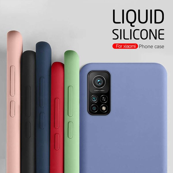 

for xiaomi mi 10t pro case liquid silicone matte soft phone cover xiomi 10 t lite mi10t light t10 5g plain colorful bumper coque