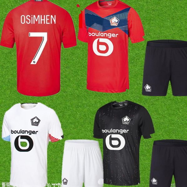 

20 21 kids losc lille kit soccer jerseys third away 2021 2020 maillot de foot osimhen bamba 3rd celik men set football shirts, Black