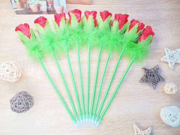 

vivid red romantic feather rose valentine's day gift fashion school office stationery factory direct sales new products in 2021